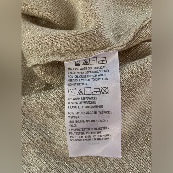 NWT Whisper Knit gold metallic sweater, size XL - Picture 8 of 9